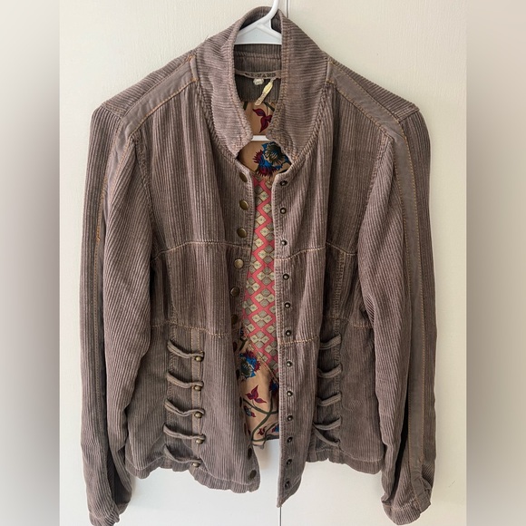 Da Nang Military Cadet Corduroy Graphic Print Lining Snap Button Jacket S - Picture 6 of 11